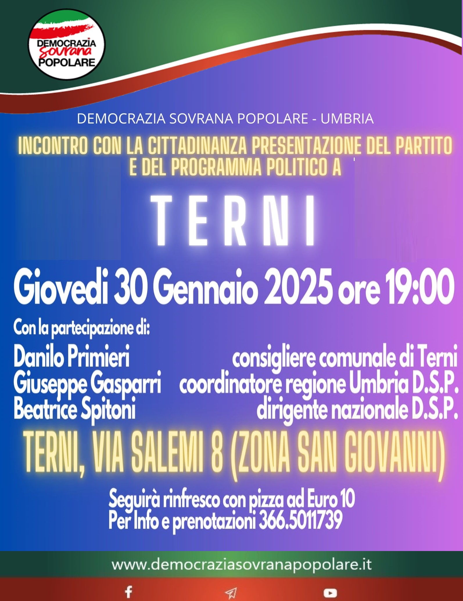 Incontro con la cittadinanza e presentazione del programma politico